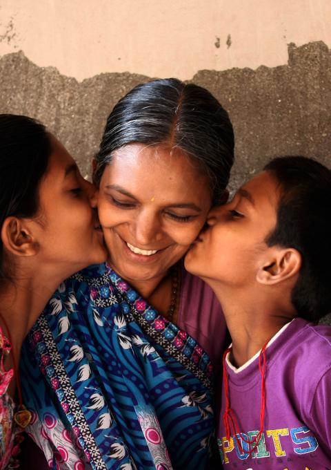 Veena Panchal lives in Andheri East, a crowded suburb of Mumbai, along with her two children. She found out in 2002 that she was HIV positive, after the death of her husband from HIV/AIDS. Her two children are HIV negative.