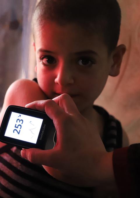 Moussa, 6 years old, was diagnosed with diabetes type I, two years ago.