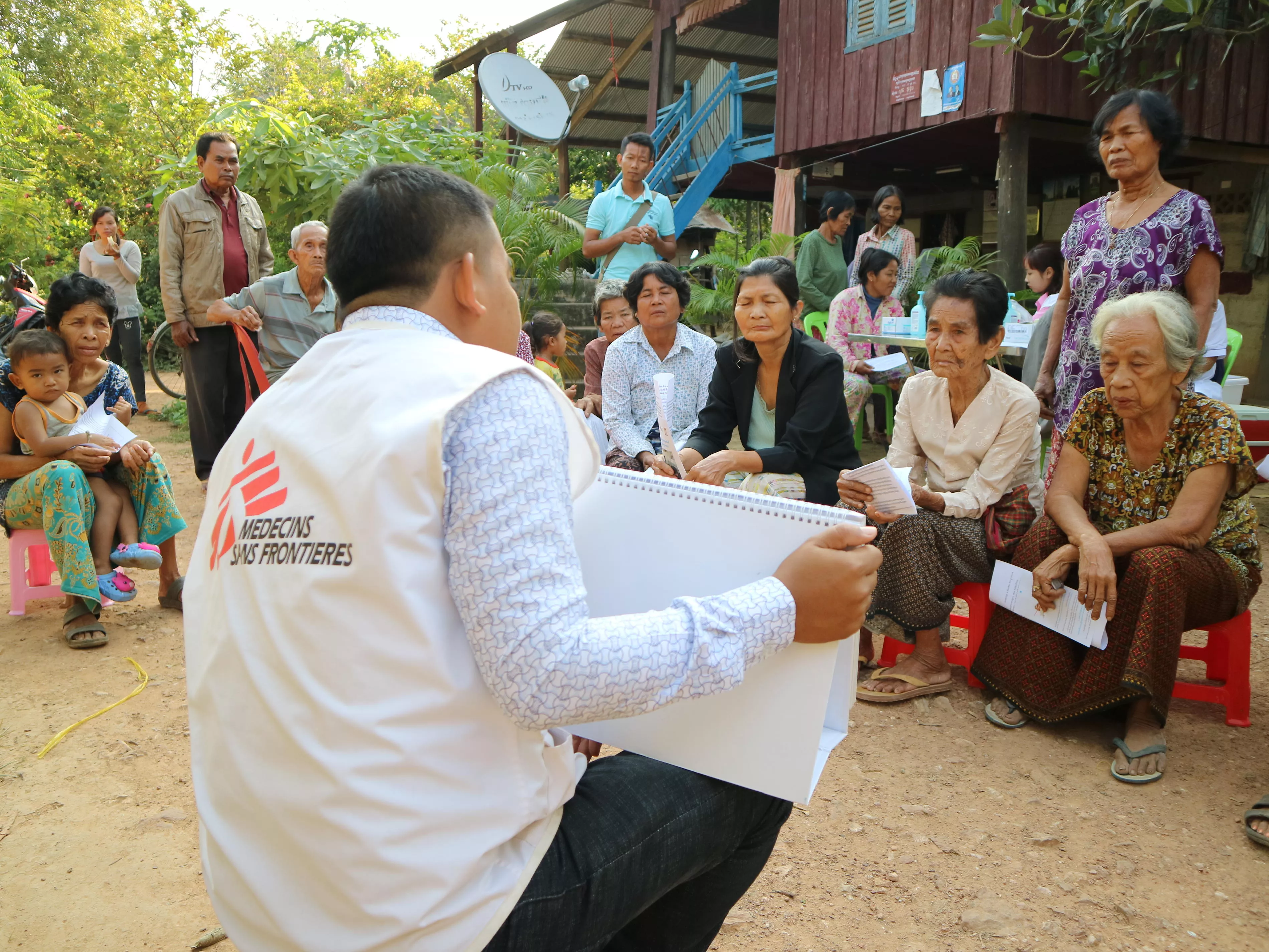 Information and education activities during an active Hepatitis C case finding campaign in Cambodia. 