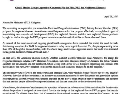 Fix FDA PRV for NTDs letter cover